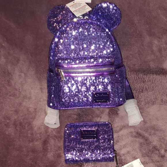 loungefly purple wall backpack